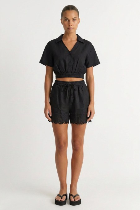 MONOCHROME CROPPED SHIRT WITH COLLAR-26806020-110