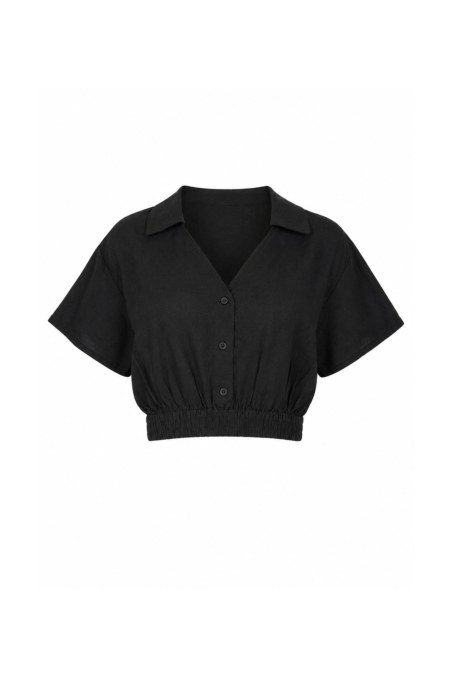 MONOCHROME CROPPED SHIRT WITH COLLAR-26806020-110