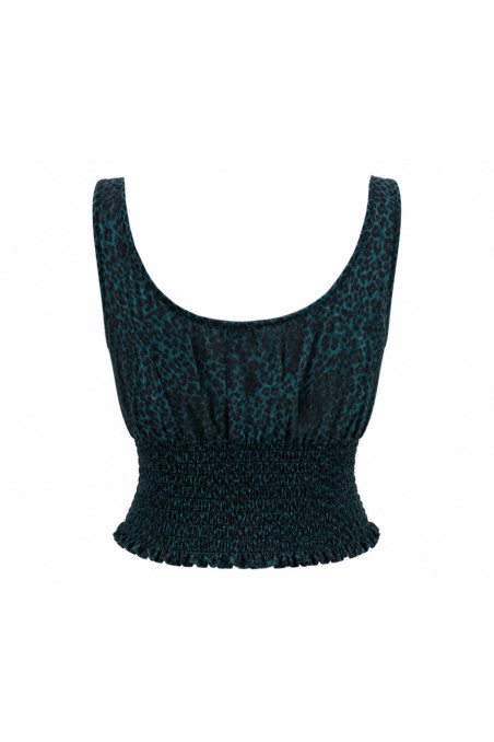 PRINTED SEMI-SHEER SLEEVELESS TOP WITH FRONT TIE DETAIL-26806033-403