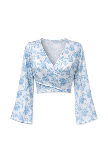FLORAL PRINTED LONG SLEEVED WRAP TOP-26806075-420