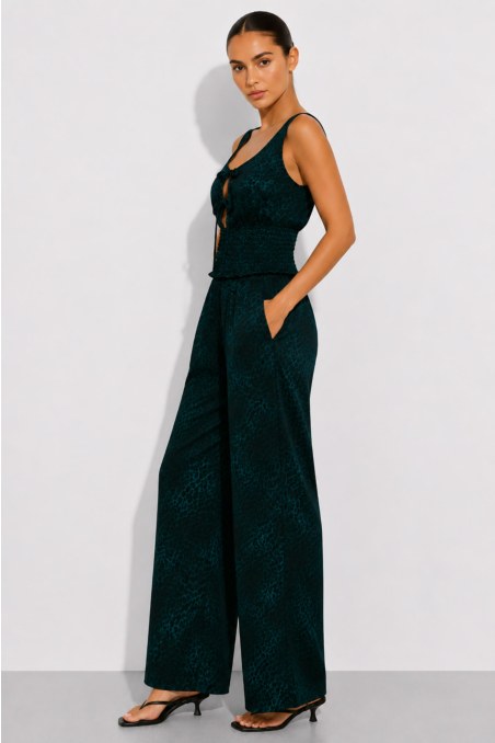 SEMI-SHEER HIGH-WAISTED WIDE LEG LEOPARD PRINTED PANTS-26807033-403