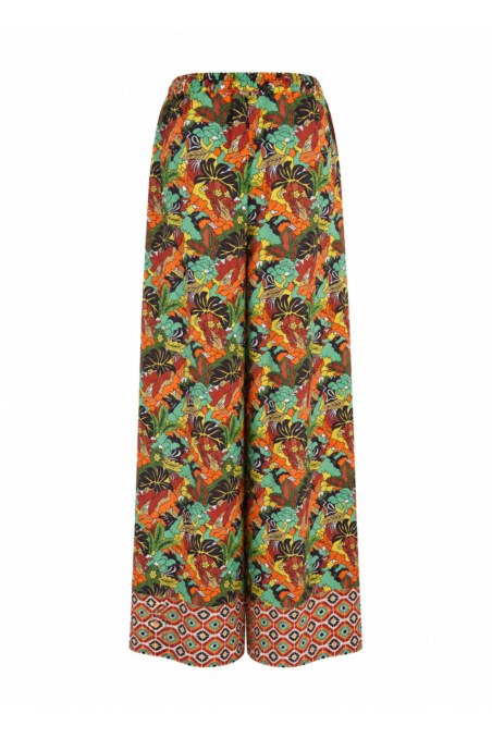 HIGH-WAISTED WIDE LEG FLORAL PRINTED PANTS-26807061-847