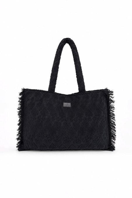TERRY TOTE BEACH BAG WITH EMBOSSED DESIGNS-26809070-110