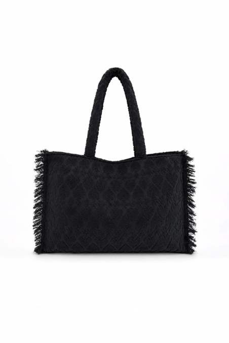TERRY TOTE BEACH BAG WITH EMBOSSED DESIGNS-26809070-110