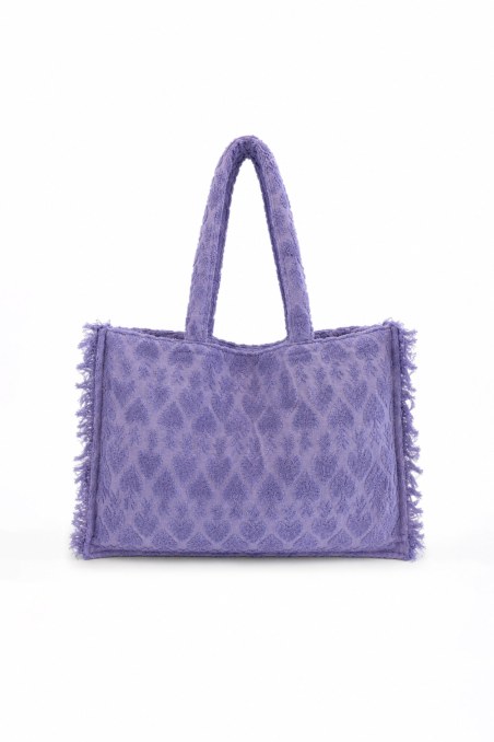 TERRY TOTE BEACH BAG WITH EMBOSSED DESIGNS-26809070-801