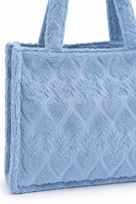MINI TERRY TOTE BAG WITH EMBOSSED DESIGNS-26809073-987