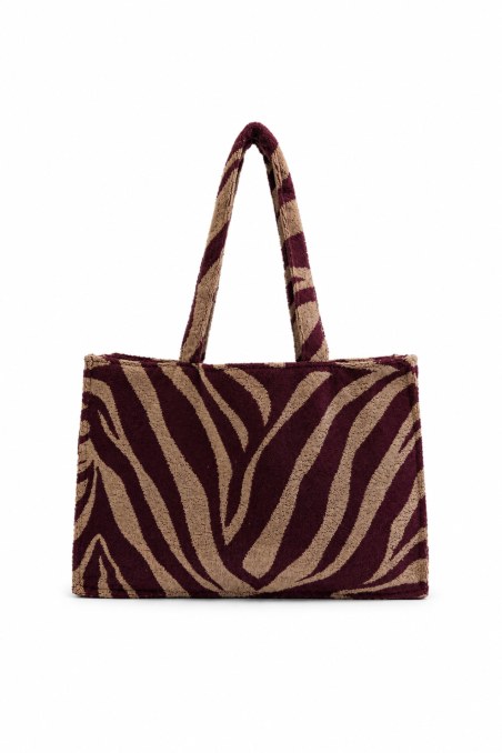 ZEBRA PRINTED TERRY TOTE BEACH BAG-26809077-631
