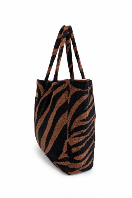 ZEBRA PRINTED TERRY TOTE BEACH BAG-26809079-330