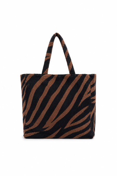 ZEBRA PRINTED TERRY TOTE BEACH BAG-26809079-330