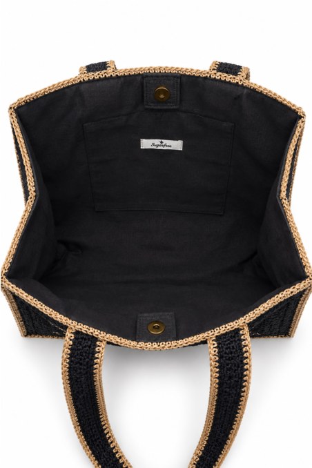 TWO-TONE STYLED STRAW BAG-26809081-110