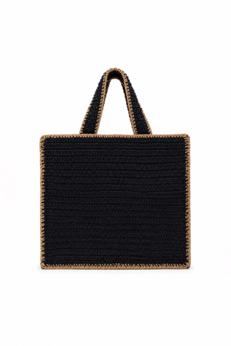 TWO-TONE STYLED STRAW BAG-26809081-110