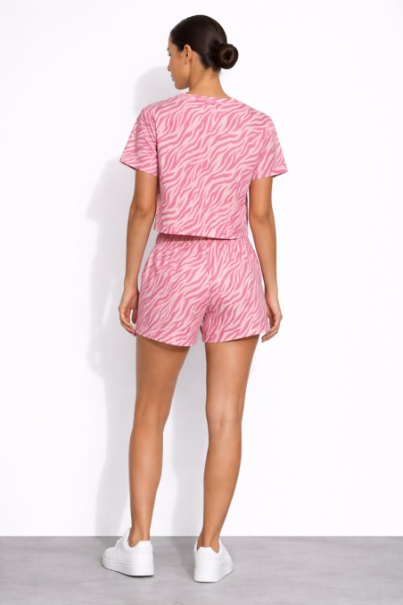 PRINTED SOFT LIGHT TOUCH HIGH WAISTED SHORTS IN SLIM FIT-26810018-719