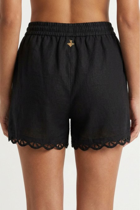 SEMI-SHEER BRODERIE HIGH WAISTED SHORTS-26810032-110