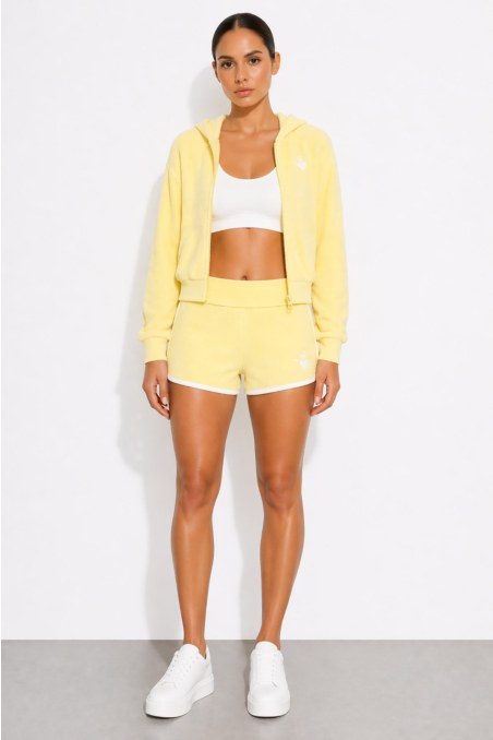 TERRY SHORTS WITH WIDE FOLD-OVER WAIST-26810070-605