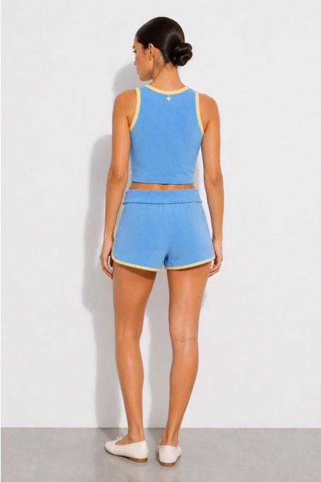 TERRY SHORTS WITH WIDE FOLD-OVER WAIST-26810070-987
