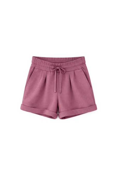 FOLD-OVER COTTON SHORTS-26810080-815