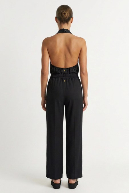 SEMI-SHEER HIGH-WAISTED WIDE LEG PANTS-26811033-110