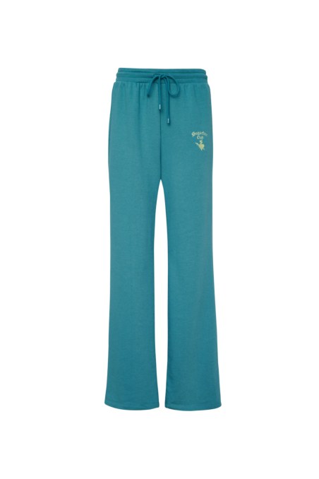HIGH WAISTED FLARED COTTON PANTS WITH EMBROIDERED DETAIL-26811061-414