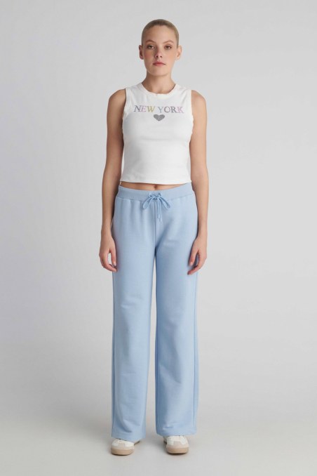 COTTON FLARED PANTS-26811063-309