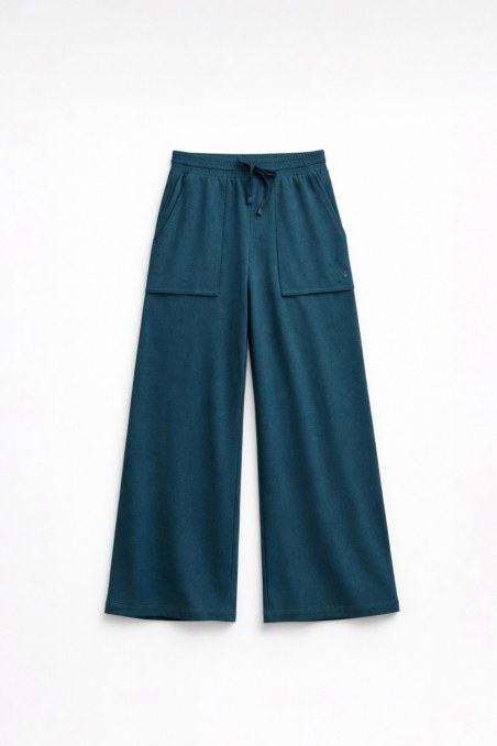 HIGH-WAISTED WIDE LEG TERRY PANTS-26811066-414