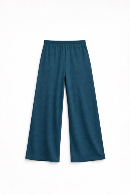 HIGH-WAISTED WIDE LEG TERRY PANTS-26811066-414
