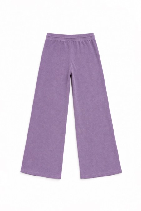 HIGH-WAISTED WIDE LEG TERRY PANTS-26811066-805