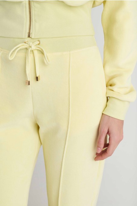 HIGH WAISTED VELOUR PANTS WITH OUTER SEAM-26811073-506