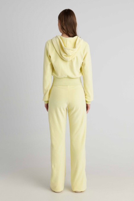 HIGH WAISTED VELOUR PANTS WITH OUTER SEAM-26811073-506