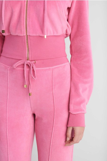 HIGH WAISTED VELOUR PANTS WITH OUTER SEAM-26811073-720