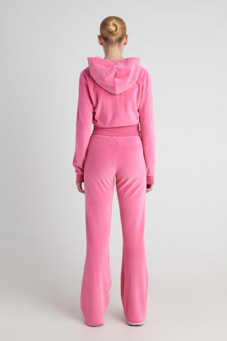 HIGH WAISTED VELOUR PANTS WITH OUTER SEAM-26811073-720