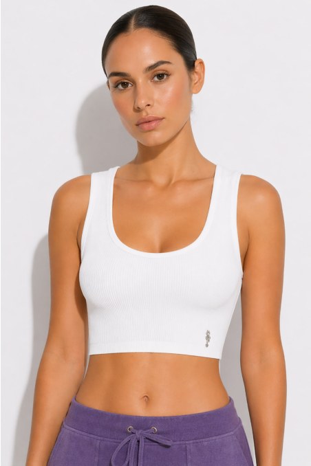 MONOCHROME SEAMLESS RIBBED CROPPED TOP-26812010-100