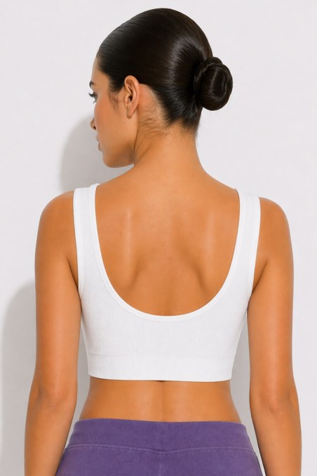 MONOCHROME SEAMLESS RIBBED CROPPED TOP-26812010-100
