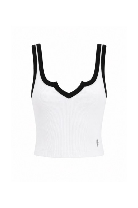 TWO-TONE RIBBED COTTON TOP-26812013-102