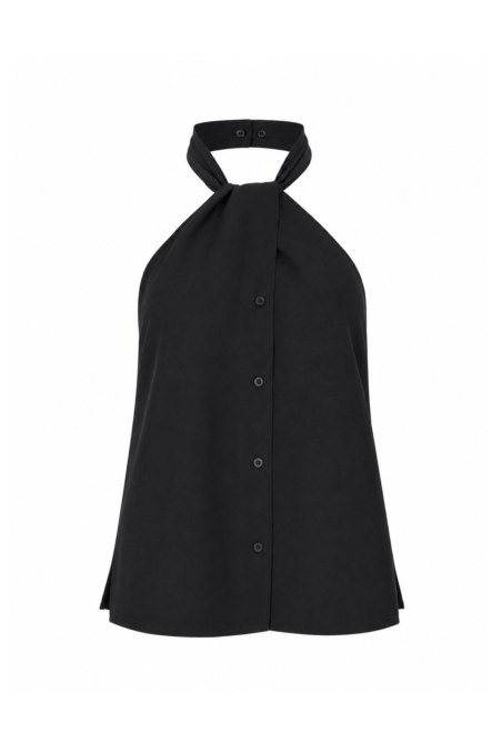 HALTER NECK SLEEVELESS SHIRT WITH OPEN BACK-26812034-110
