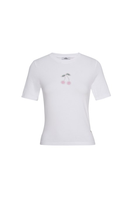 COLORFUL STRASS EMBELLISHED COTTON T-SHIRT-26812054-100