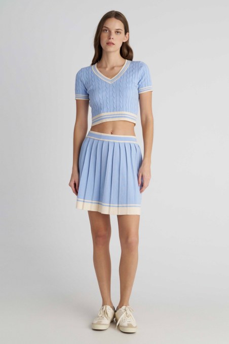 CABLE-KNITTED TOP WITH 'V' NECKLINE-26812057-309