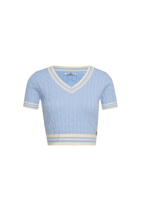 CABLE-KNITTED TOP WITH 'V' NECKLINE-26812057-309