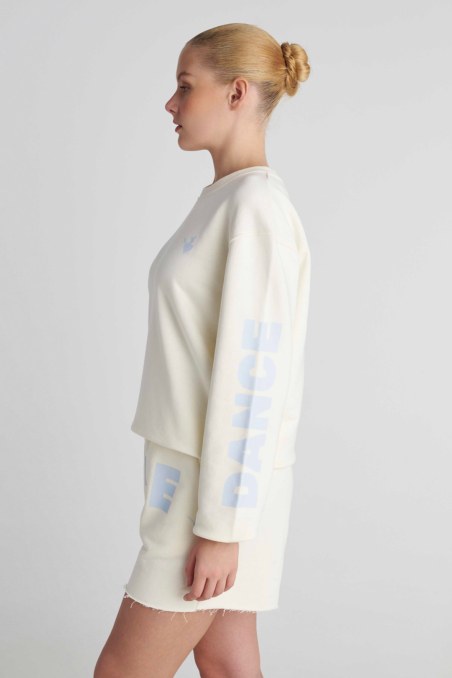 LONG-SLEEVED COTTON SWEATSHIRT WITH PRINT ON THE SLEEVES-26812061-102