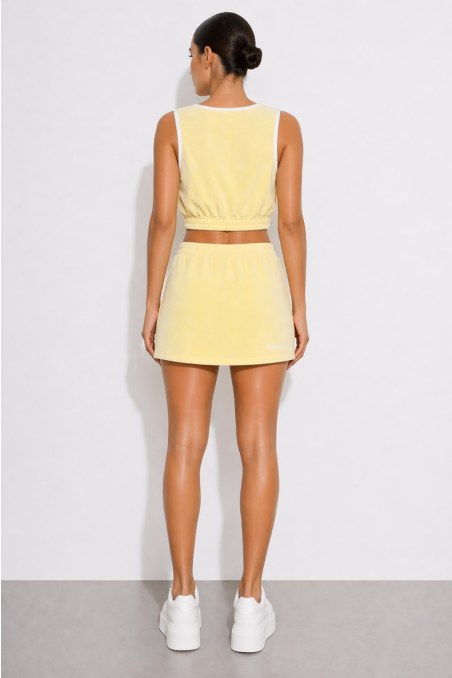 SLEEVELESS TERRY CROP TOP WITH 'V' NECKLINE-26812067-605