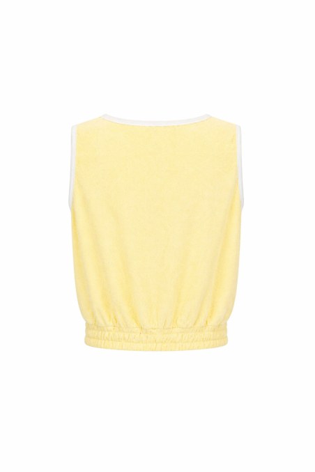 SLEEVELESS TERRY CROP TOP WITH 'V' NECKLINE-26812067-605