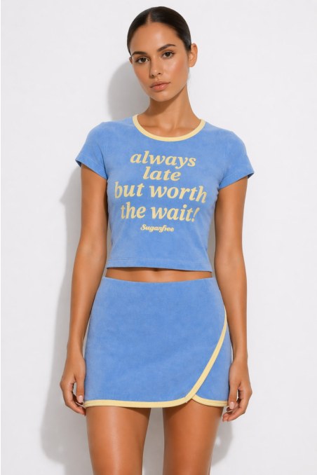 EMBOSSED PRINT TERRY T-SHIRT-26812071-987