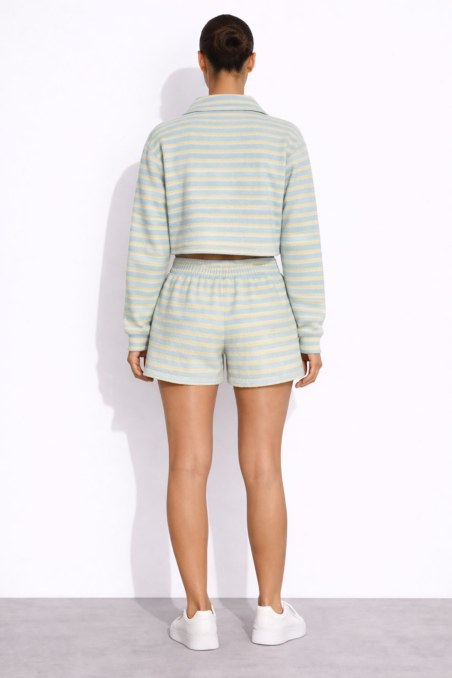 STRIPED POLO STYLE CROPPED TERRY TOP-26812072-987
