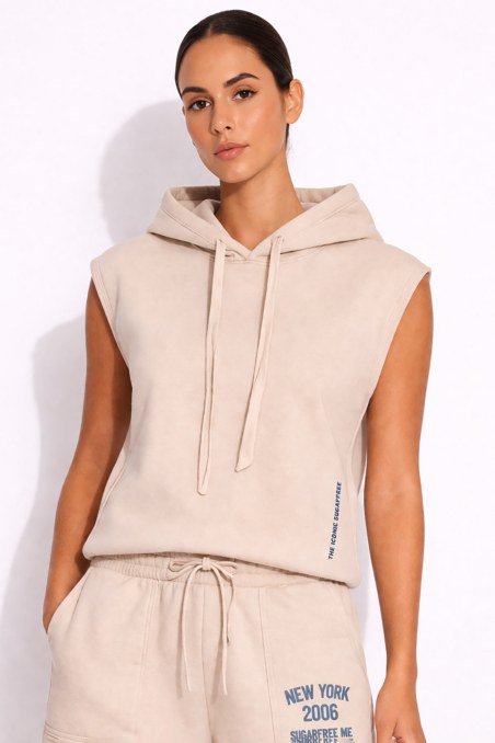 SLEEVELESS HOODED TOP-26812078-102