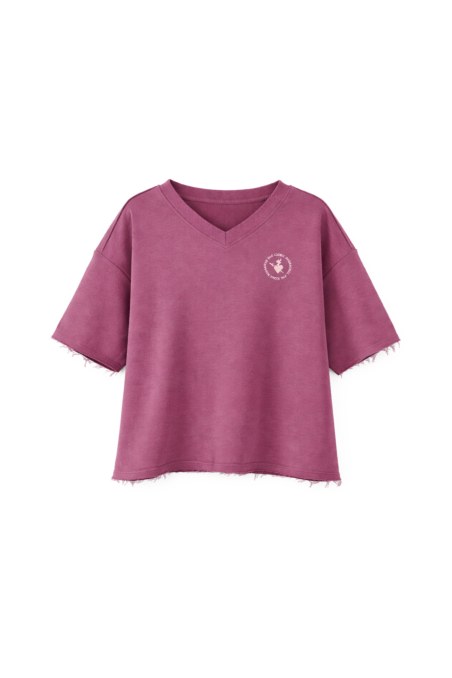 MONOCHROME COTTON TOP WITH 'V' NECKLINE-26812081-815