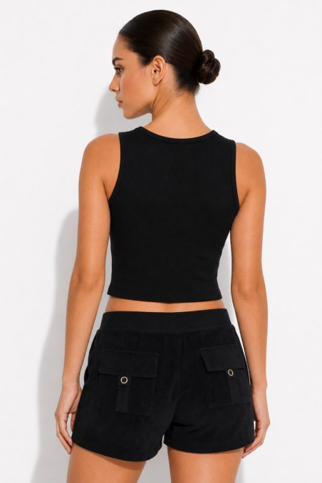 RIBBED COTTON CROP TOP WITH FRONT CUT-OUT DETAIL-26812091-110