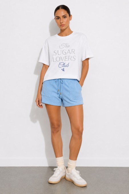 STRASS EMBELLISHED COTTON T-SHIRT-26812097-102