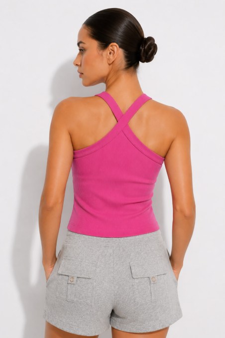 RIBBED HALTERNECK TOP-26812099-727