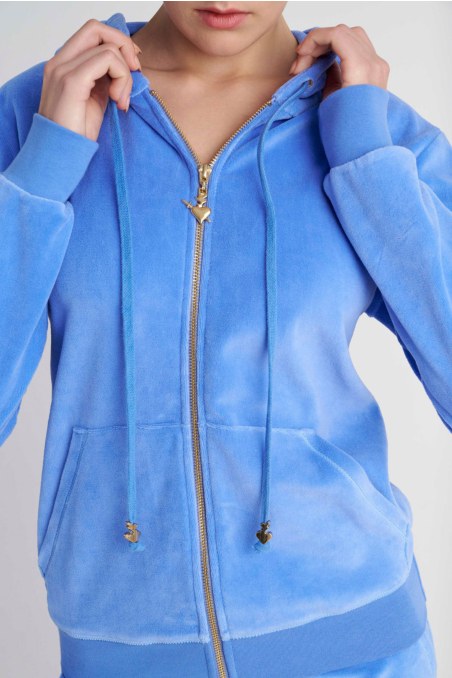 FASHION BASIC VELOUR HOODED JACKET-26813000-421