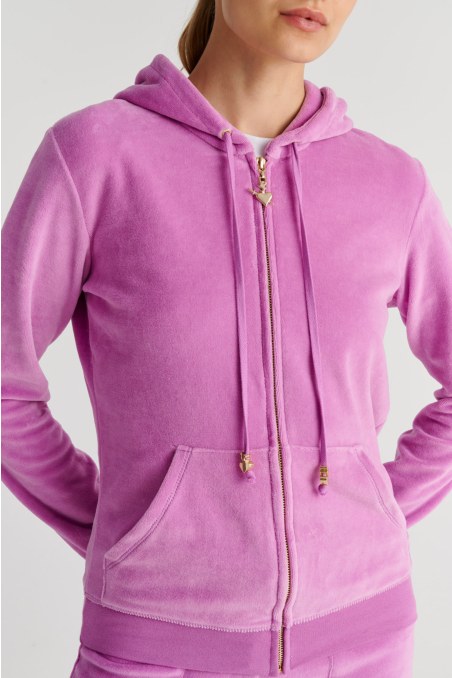 FASHION BASIC VELOUR HOODED JACKET-26813000-700