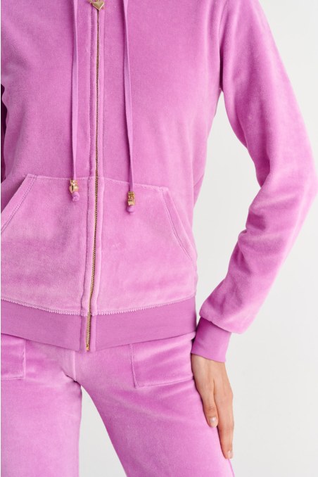 FASHION BASIC VELOUR HOODED JACKET-26813000-700